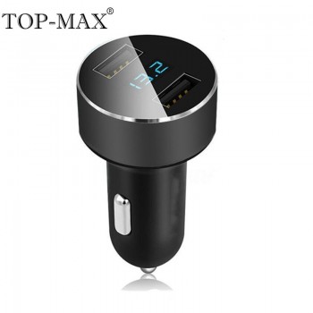 TOP-MAX 5V 3.1A Universal Dual USB Car Charger Quick Charger Power Adapter LED Display Voltmeter Current Mobile Phone Charger