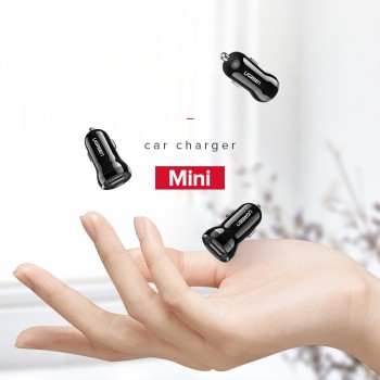 Ugreen USB Car Charger for Phone 4.8A Dual USB Fast Charger for iPhone X XS 8 Huawei Phone Mini Car-Charger Adapter USB Charger