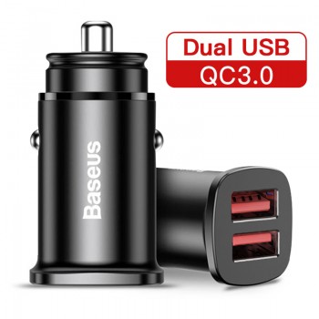 Baseus Quick Charge 4.0 3.0 USB Car Charger For iPhone Huawei Supercharge 30W QC QC4.0 QC3.0 Type C PD Fast Car Charging Charger