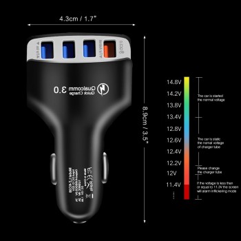 Quick Charger 3.0 Car Charger Adapter 7A QC3.0 Turbo Fast Charging Car charger 4 USB Car Mobile Phone Charger for iPhone Xiaomi