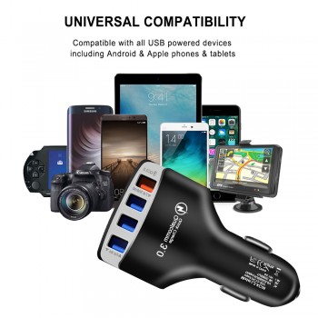 Quick Charger 3.0 Car Charger Adapter 7A QC3.0 Turbo Fast Charging Car charger 4 USB Car Mobile Phone Charger for iPhone Xiaomi