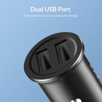 TOPK Mini USB Car Charger For iPhone Xiaomi Mobile Phone Tablet 3.1A Fast Charging  Dual USB Car-Charger Adapter in Car