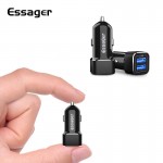 Essager Dual USB Car Charger For iPhone Xs Max Xr Samsung Xiaomi Mi 2.4A Fast Car Charging Adapter Mobile Phone Car USB Charger