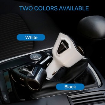 Powstro 5V 3.1A Car Dual USB Charger With 2 Car Lighter Slot Display Charging Voltage Current For iPhone 8 7 6 Samsung S8 S7 S6