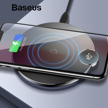 Baseus LED Digital Display Wireless Charger for iPhone XS Max XR X 8 Qi Wireless Charging Pad for Samsung Galaxy S8 S9+ Note 9 8