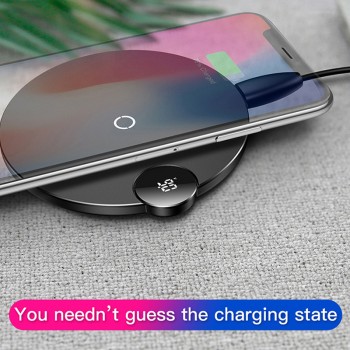 Baseus LED Digital Display Wireless Charger for iPhone XS Max XR X 8 Qi Wireless Charging Pad for Samsung Galaxy S8 S9+ Note 9 8