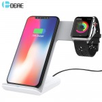 DCAE 10W Qi Wireless Charger For iPhone X 8 Plus 2 in 1 Fast Charging Pad Holder For Apple Watch iwatch 3 2 1 For Samsung S9 S8