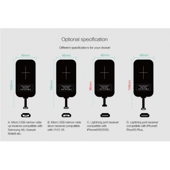 Nillkin Magic Tags QI Wireless Charging Receiver Micro USB / Type C Adapter For iPhone 5S SE 6 6S 7 Plus/Samsung S6 S7 Edge