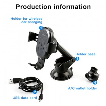 Baseus 2 in1 Qi Wireless Car Charger for iPhone X XS XR Samsung S9 Quick Wireless Charging Charger Car Mount Mobile Phone Holder