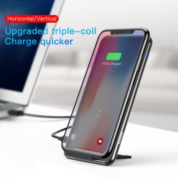 Baseus 10W 3 Coils Wireless Charger For iPhone X/XS Max XR Samsung S9 Note9 Xiaomi Oppo Multifunction Qi Wireless Charging pad