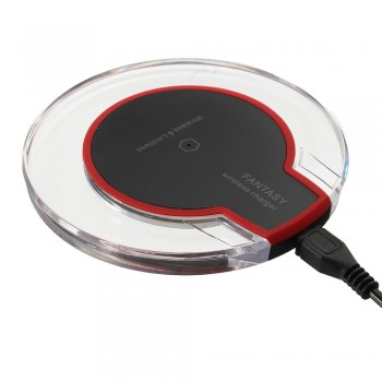 Ultra-Thin Crystal K9 Wireless Charger Qi Fast Charge Wireless Charging Base Transmitter Round For Mobile Phone