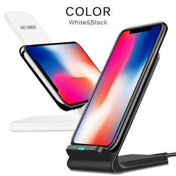 AnkinPro QI Wireless Charger Quick Charge 2.0 Fast Charging for iPhone 8 10 X Samsung S6 S7 S8 2-Coils Stand 5V/2A amp; 9V/1.67A
