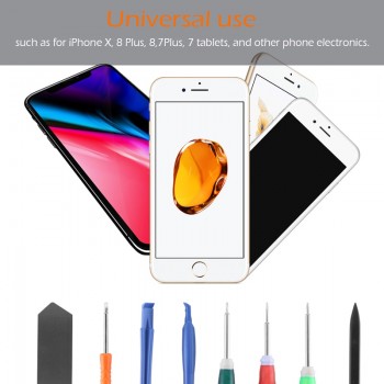 Professional 13 in 1 Mobile Phone Repair Set Pry Opening Tool Screwdriver Set Repair Screen Housing for iPhone 8 X 7 Plus
