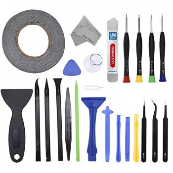 MMOBIEL 24 in 1 Professional Repair Toolkit Screwdriver set incl 2mm adhesive tape PVC Suction Cup Nylon Spudger for Smartphone