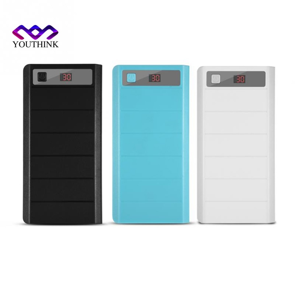 (No Battery)20000mAh Mobile Phone Power Bank Case Shell for 8 x 18650 Batteries Power Bank Diy Kit Dual USB + Type-C +Micro USB