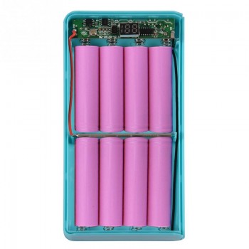 (No Battery)20000mAh Mobile Phone Power Bank Case Shell for 8 x 18650 Batteries Power Bank Diy Kit Dual USB + Type-C +Micro USB