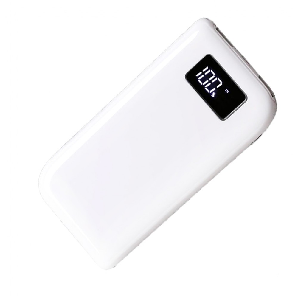 Lovoski 10000mAh DIY Digital Display Dual USB Mobile Power Bank Kit Pack Case White