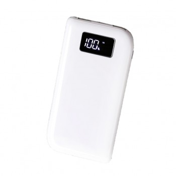 Lovoski 10000mAh DIY Digital Display Dual USB Mobile Power Bank Kit Pack Case White