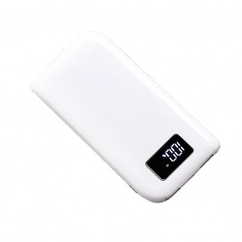 Lovoski 10000mAh DIY Digital Display Dual USB Mobile Power Bank Kit Pack Case White