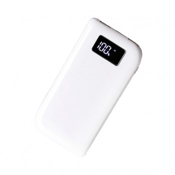 Lovoski 10000mAh DIY Digital Display Dual USB Mobile Power Bank Kit Pack Case White