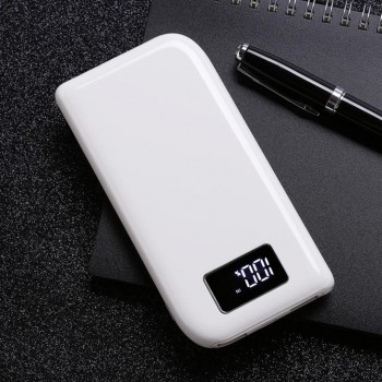 Lovoski 10000mAh DIY Digital Display Dual USB Mobile Power Bank Kit Pack Case White