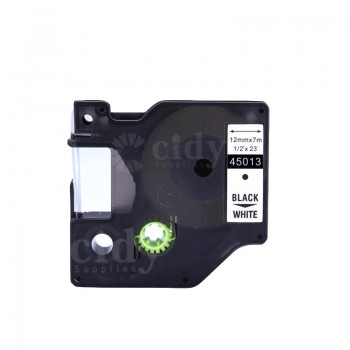 CIDY Compatible Dymo D1 12mm Label Tape 45013 Black on White Label Ribbons for Dymo Label Manager 160 280 210