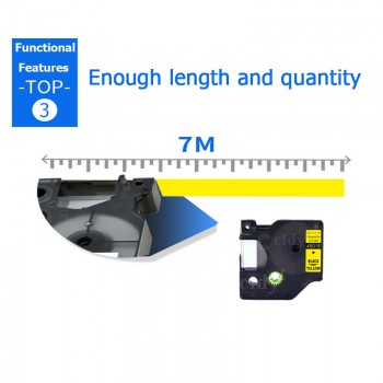 CIDY Compatible Dymo D1 12mm Label Tape 45013 Black on White Label Ribbons for Dymo Label Manager 160 280 210