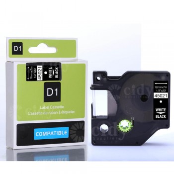 CIDY Compatible Dymo D1 12mm Label Tape 45013 Black on White Label Ribbons for Dymo Label Manager 160 280 210