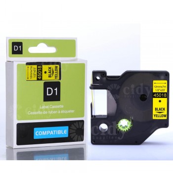 CIDY Compatible Dymo D1 12mm Label Tape 45013 Black on White Label Ribbons for Dymo Label Manager 160 280 210