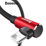 Baseus 90 Degree USB Cable For iPhone 5 6 6s 7 8 Fast Charging Cable For iPad USB Charger Cable L Type Mobile Phone Data Cable