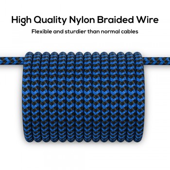 TOPK R-Line3 Micro USB Magnetic Cable Nylon Braided Mobile Phone Cables for Micro USB Port Microusb LED Magnet Charger Cable