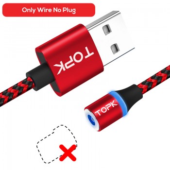 TOPK R-Line3 Micro USB Magnetic Cable Nylon Braided Mobile Phone Cables for Micro USB Port Microusb LED Magnet Charger Cable