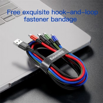 Baseus USB Cable for iPhone Xs Max XR X 4 in 1 USB C Fast Charging Cable for Samsung Huawei Type C Cable 3 in 1 Micro USB Cable