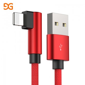 GUSGU 90 Degree USB Cable For iPhone X 6 6s 7 8 Fast Charging Cable For iPad USB Charger Cable L Type Data Cable For iPhone 5 SE