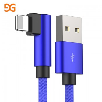 GUSGU 90 Degree USB Cable For iPhone X 6 6s 7 8 Fast Charging Cable For iPad USB Charger Cable L Type Data Cable For iPhone 5 SE