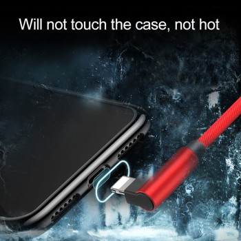 GUSGU 90 Degree USB Cable For iPhone X 6 6s 7 8 Fast Charging Cable For iPad USB Charger Cable L Type Data Cable For iPhone 5 SE