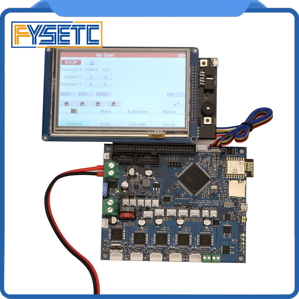 Newest Version Duet 2 Wifi V1.04 Cloned DuetWifi Advanced 32 Bit Electronic With 4.35 7 PanelDue Touch Screen Controller