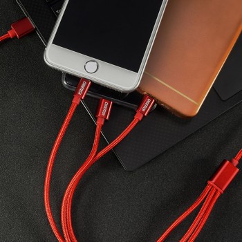CHOETECH Usb Cable 3 in 1 Multiple Charging Micro Type C Cable 3in1 Mobile Phone USB Cables For iPhone 8 Plus samsung xiaomi