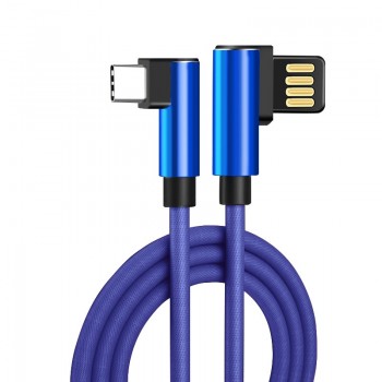 USBC TypeC 2.1A 2A Fast Charging Usb C Cable USB Type C 90 Degree L Type-c 3.1 Data Cord Charger Usb-c for Samsung Xiaomi Huawei