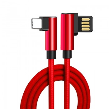 USBC TypeC 2.1A 2A Fast Charging Usb C Cable USB Type C 90 Degree L Type-c 3.1 Data Cord Charger Usb-c for Samsung Xiaomi Huawei