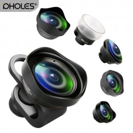 Pholes Wide Angle Fisheye Macro Portrait Phone Lens Zoom Camera Lenses for iPhoneXs Max Xs X 8 Huawei P20Pro Samsung S8 S9 Piexl