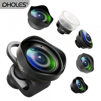 Pholes Wide Angle Fisheye Macro Portrait Phone Lens Zoom Camera Lenses for iPhoneXs Max Xs X 8 Huawei P20Pro Samsung S8 S9 Piexl