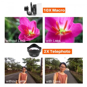 Pholes Wide Angle Fisheye Macro Portrait Phone Lens Zoom Camera Lenses for iPhoneXs Max Xs X 8 Huawei P20Pro Samsung S8 S9 Piexl