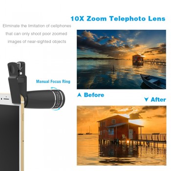 APEXEL 10 in 1  Mobile phone Lens Telephoto Fisheye lens Wide Angle Macro Lens+CPL/Flow/Radial/Star Filter for all smartphones