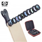 APEXEL 10in1 Phone Camera Lens Kit Fisheye Wide Angle Macro 2X Telescope Lens for iphone xiaomi samsung galaxy android phones