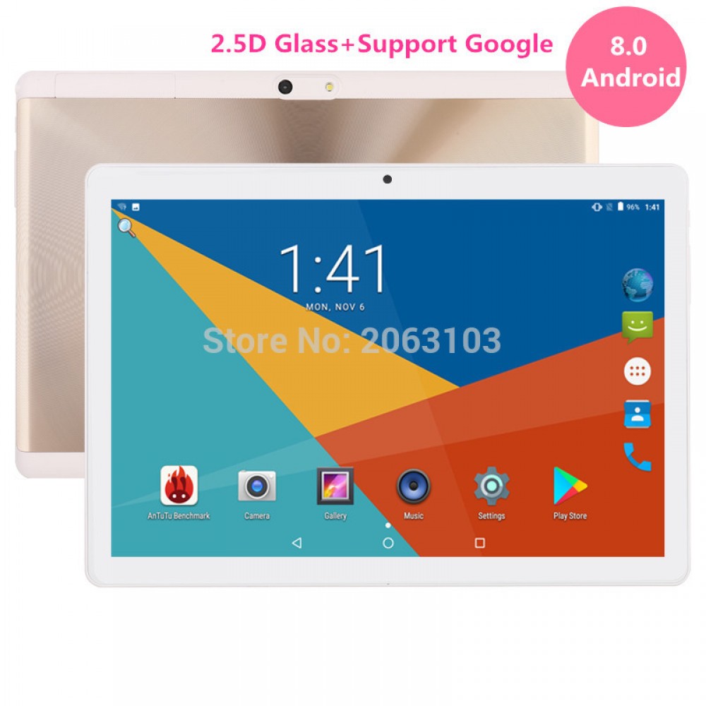 10 inch Andriod 8.0 Tablet Octa Core 2.5D 1280x800 IPS Touch Screen 4GB RAM 64GB ROM Bluetooth Dual SIM Cards GPS Tablet