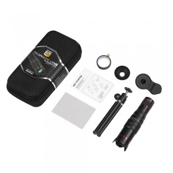 ET Cellphone Phone Telephoto Lens Universal Optical Zoom 12X 15X  22x Monocular Telescope Magnifier Optical Zoom Lens W/ Tripod