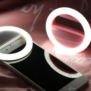 Universal Selfie LED Ring Flash Light Portable Mobile Phone LEDS Selfie Lamp Luminous Ring Clip For iPhone X 8 7 6 Plus Samsung