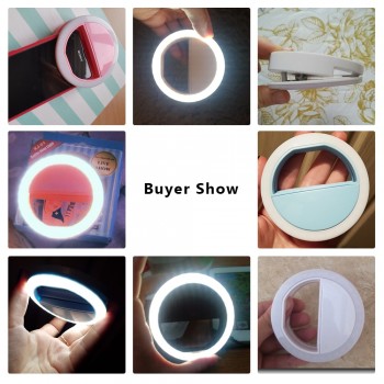 Universal Selfie LED Ring Flash Light Portable Mobile Phone LEDS Selfie Lamp Luminous Ring Clip For iPhone X 8 7 6 Plus Samsung