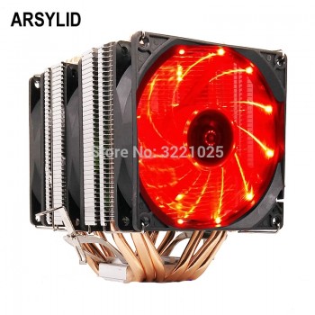 High quality 6 heatpipe dual-tower cooling 9cm fan support 3 fans 4PIN CPU cooler 775 115X 1366 2011 AM3 AM4 FM1 FM2 Ryzen